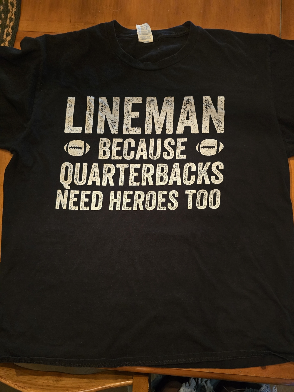 Port and Company Black Lineman Graphic Tee with White Print